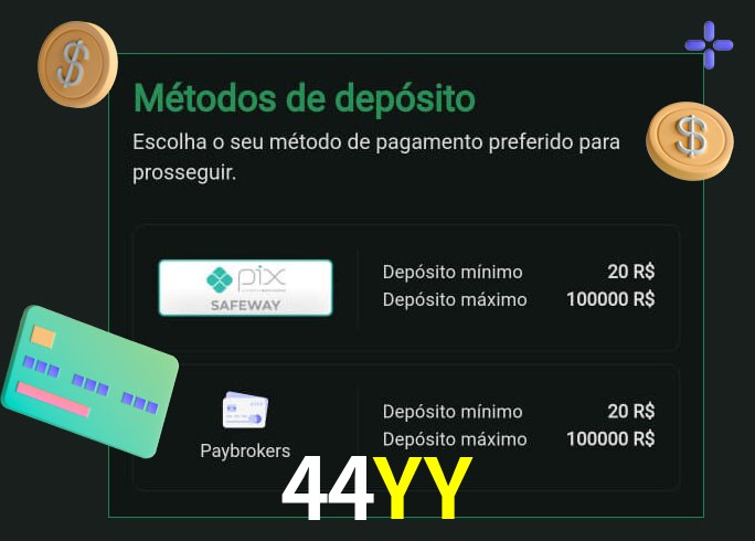 O cassino 44YY oferece uma grande variedade de métodos de pagamento